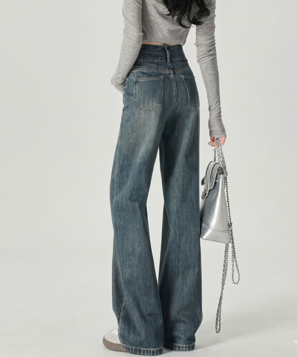 Calça Jeans Dual Wide Leg Cintura Alta