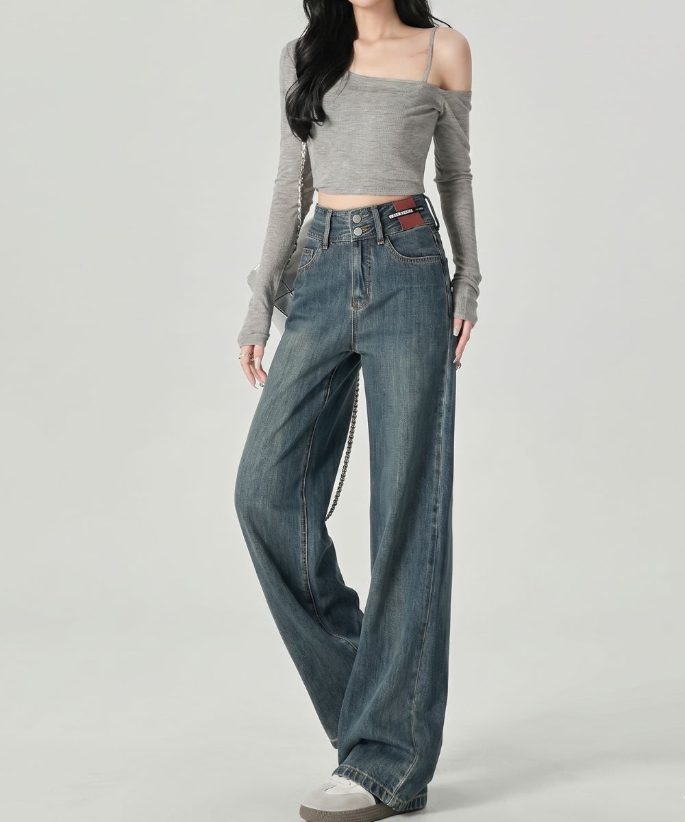 Calça Jeans Dual Wide Leg Cintura Alta
