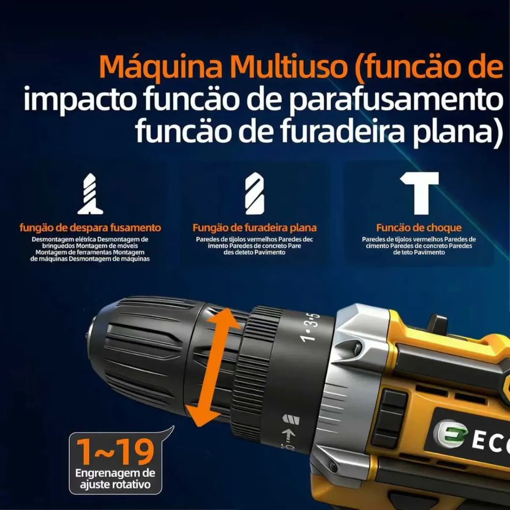 Parafusadeira e Furadeira a Bateria Normatta Ecosen | Potência absoluta para o dia todo