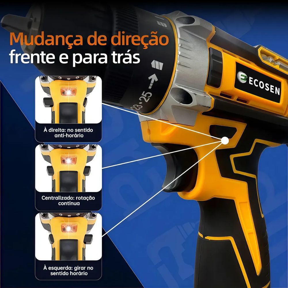 Parafusadeira e Furadeira a Bateria Normatta Ecosen | Potência absoluta para o dia todo