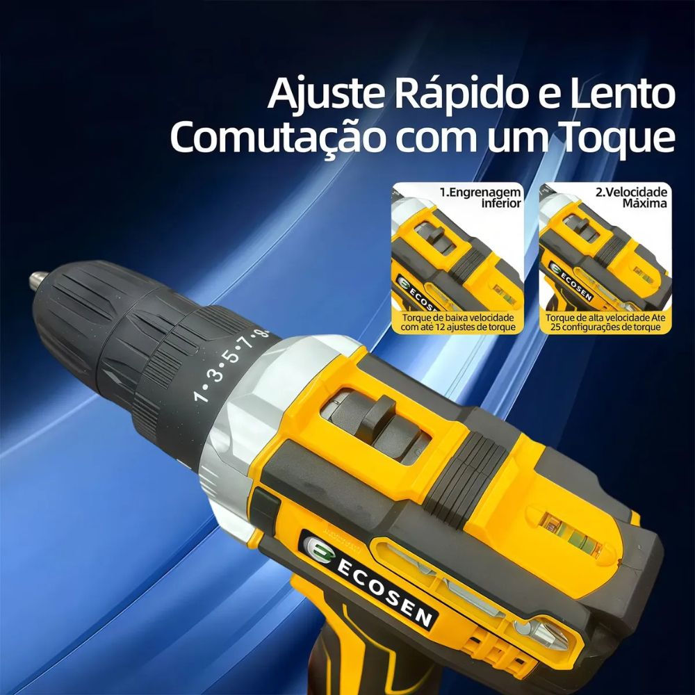 Parafusadeira e Furadeira a Bateria Normatta Ecosen | Potência absoluta para o dia todo